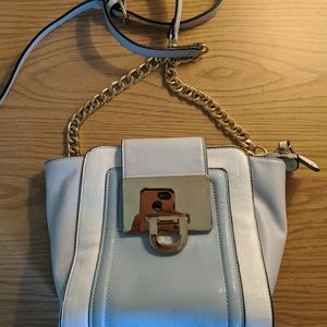 Pastel baby blue and white Aldo bag